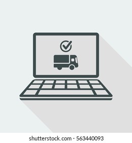Check transport options on website - Vector flat icon