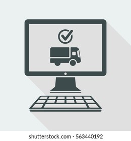 Check transport options on website - Vector flat icon