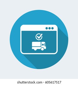 Check transport options on website - Vector flat icon