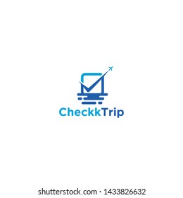Check Trip Icon Design, Suitcase and Airplane logo Design Template, discount Travel Logo Design Template