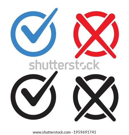 Check or uncheck mark vector icon and sign for your application
