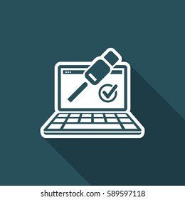 Check usb connection - Flat minimal icon