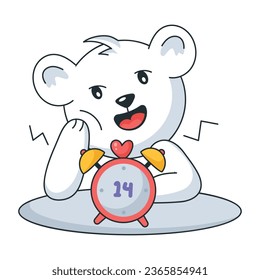 Check valentine alarm flat sticker 