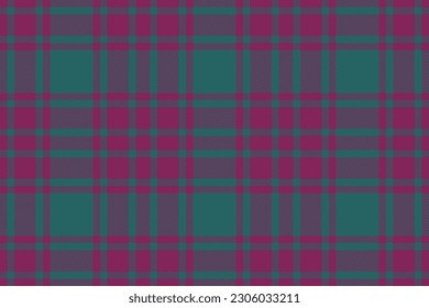 Überprüfen Sie den Vektorhintergrund. Plaid Tartangewebe. Texturtextilien nahtlos in magenta- und türkisfarbenen Farben.