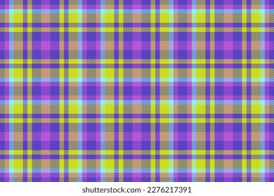 Check vector background. Seamless tartan fabric. Textile texture pattern plaid in cyan and indigo colors.
