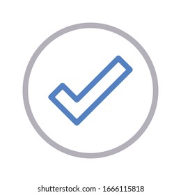 check vector color line icon 
