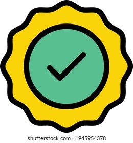 check vector color line icon