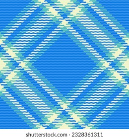 Check vector fabric of textile pattern texture with a tartan plaid background seamless in cyan and teal colors.