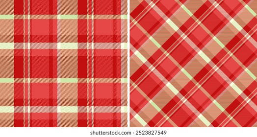 Check vector fabric of textile texture plaid with a background pattern tartan seamless. Set in summer colours for premium quality products.