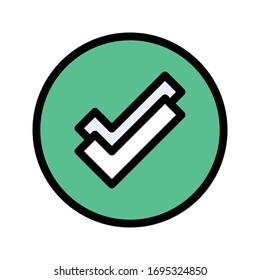 comprobar icono de color plano vectorial 