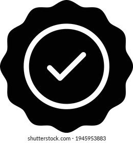 icono plano de glifos vectoriales de verificación