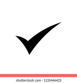 Check vector icon, checkmark symbol. Simple, flat design illustration for web or mobile app