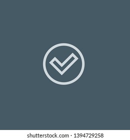 Check vector icon. Check concept stroke symbol design. Thin graphic elements vector illustration, outline pattern for your web site design, logo, UI. EPS 10.