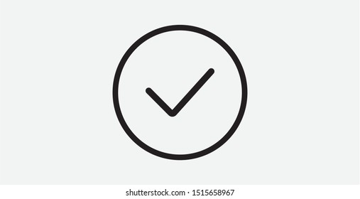 Check vector icon illustration sign. Tick icon vector symbol. Line vector icon