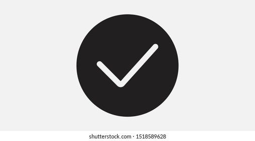 Check vector icon illustration sign. Tick icon vector symbol. Filled vector icon