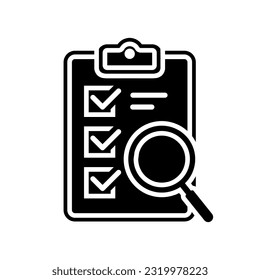 Check vector icon. Inspection illustration symbol. Testing symbol.