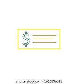 check vector icon with money with simple shapes