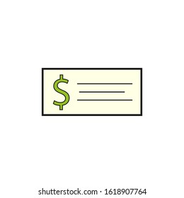 check vector icon with money with simple shapes