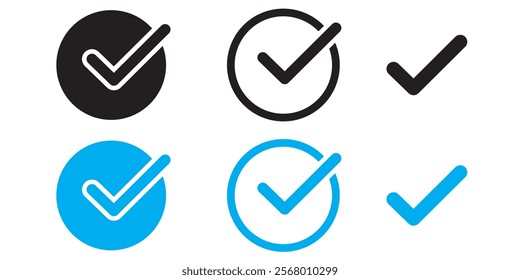 check vector icon set. Check mark icon vector isolated. tick mark . 111