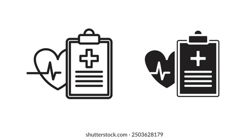 Check up vector icon in solid and outline style