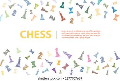 Check Vector Illustration on a white background. Objects Including King, Queen, Bishop, Knight, Rook, Pawn.
