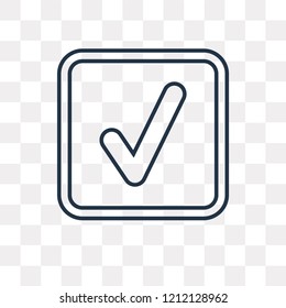 Check vector outline icon isolated on transparent background, high quality linear Check transparency concept can be used web and mobile