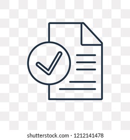 Check vector outline icon isolated on transparent background, high quality linear Check transparency concept can be used web and mobile