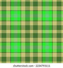 Check vector pattern. Tartan background textile. Fabric plaid seamless texture in yellow and green colors.