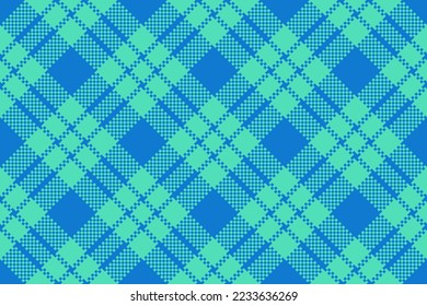 Check vector plaid. Texture background pattern. Textile seamless tartan fabric in blue and green colors.