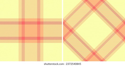Check vector seamless of background texture fabric with a textile plaid tartan pattern set in rainbow colors.