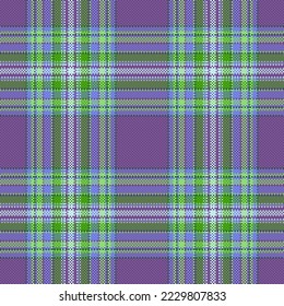 Check vector textile. Seamless plaid texture. Background fabric tartan pattern in green and blue colors.