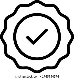check vector thin line icon