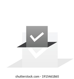 Comprobar la placa Temática del logotipo del vector de votación