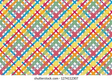 Check watercolor seamless pattern. Vector background.
