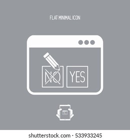 Check web option - Approve or decline - Vector flat icon