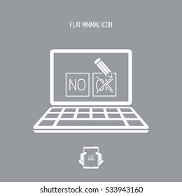 Check web option - Approve or decline - Vector flat icon