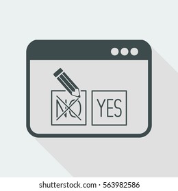 Check web option - Approve or decline - Vector flat icon