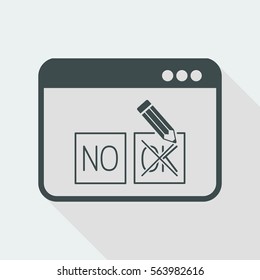 Check web option - Approve or decline - Vector flat icon