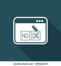 Check web option - Approve or decline - Vector flat icon