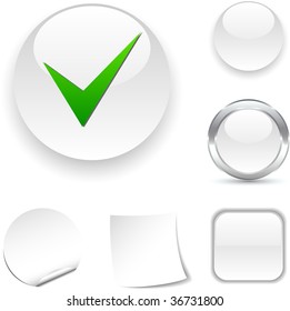 Check white icon. Vector illustration.