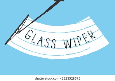 Check Wiper wipers cleans the windshield Car. The wiper cleans the windshield car glass from rain and snow on a colored background. Vector illustration, EPS 10.