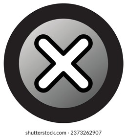 Check wrong alert icon, negative check list button choice for false, correct, tick, problem, vector illustration on white background