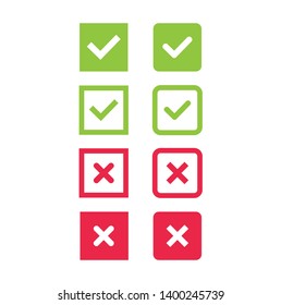 Check and wrong icon set vector - Vektorgrafik