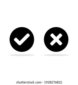 Check And Wrong Marks, Tick And Cross Marks, Accepted,Rejected, Approved,Disapproved, Right,Wrong, Correct,False - Vector Mark Symbols. White Outline Design. Isolated Icon.