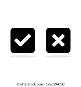 Check And Wrong Marks, Tick And Cross Marks, Accepted,Rejected, Approved,Disapproved, Right,Wrong, Correct,False - Vector Mark Symbols. White Outline Design. Isolated Icon.