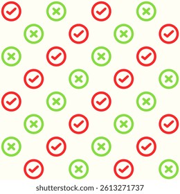 Check And X Cross Vector Seamless Pattern