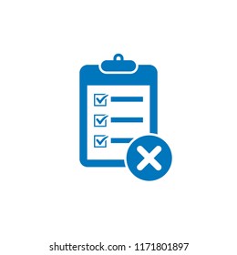 checkboard checklist with cross icon