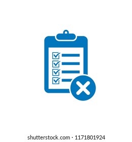 checkboard checklist with cross icon