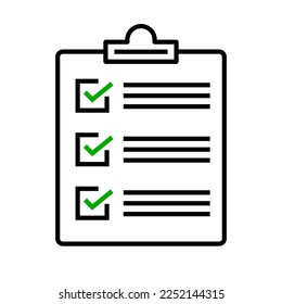 Checkboard and clipboard. Task list. Vector.