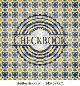 Checkbook arabesque style badge. arabic decoration.